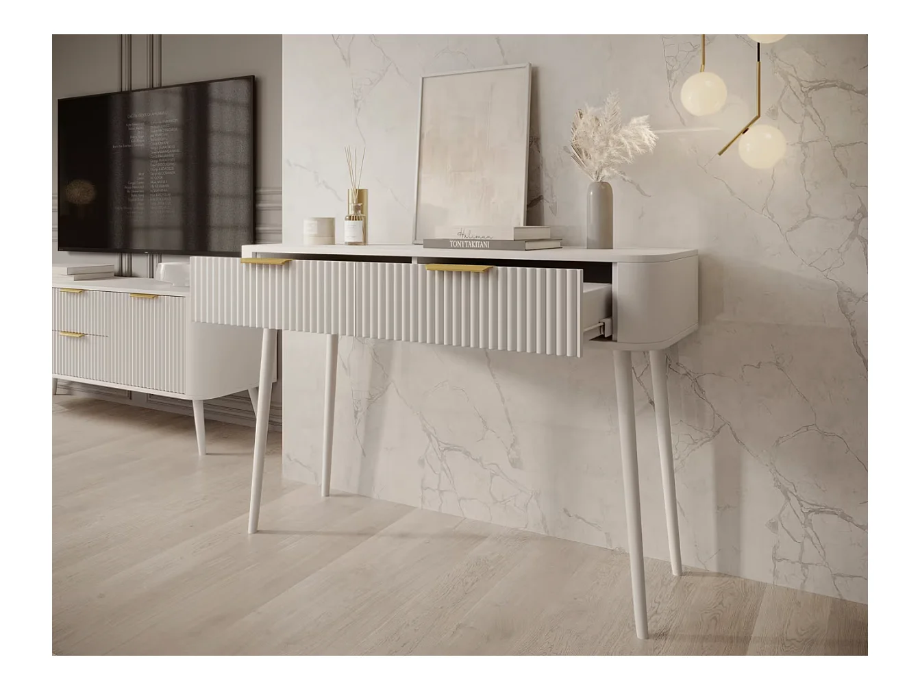 Konsole Bondi/MDF/Schublade/Weiss