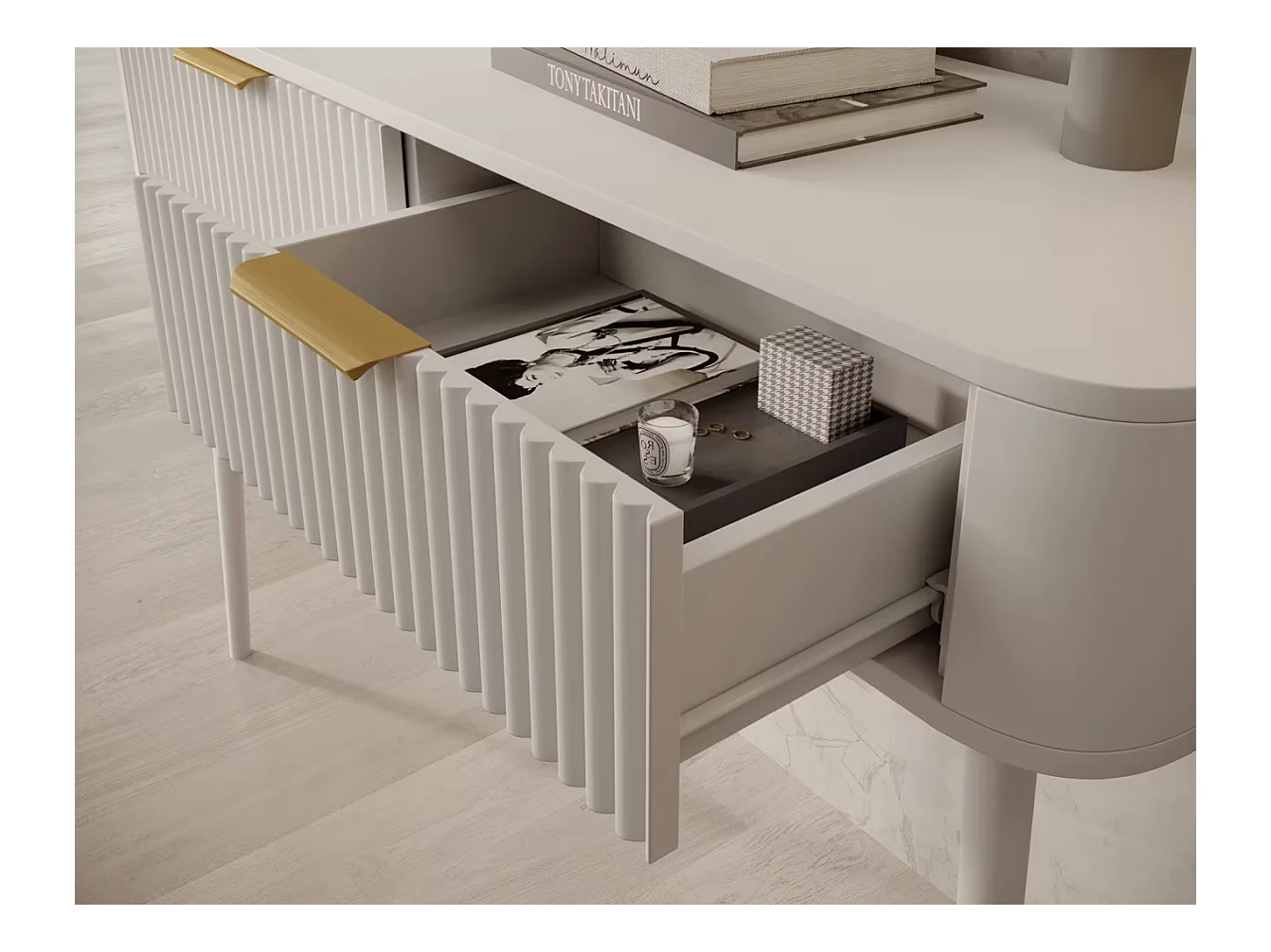 Konsole Bondi/MDF/Schublade/Weiss