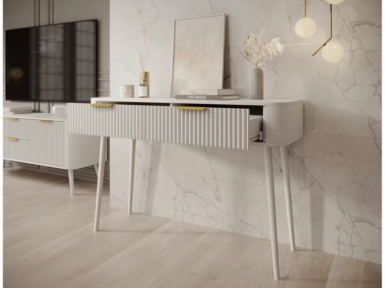 Console Bondi/MDF/Tiroir/Blanc