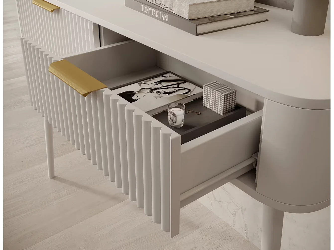 Console Bondi/MDF/Tiroir/Blanc