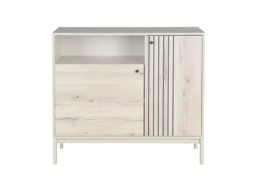 Buffet compact chêne alpin et blanc cassé 2 portes – Collection FARGOL3