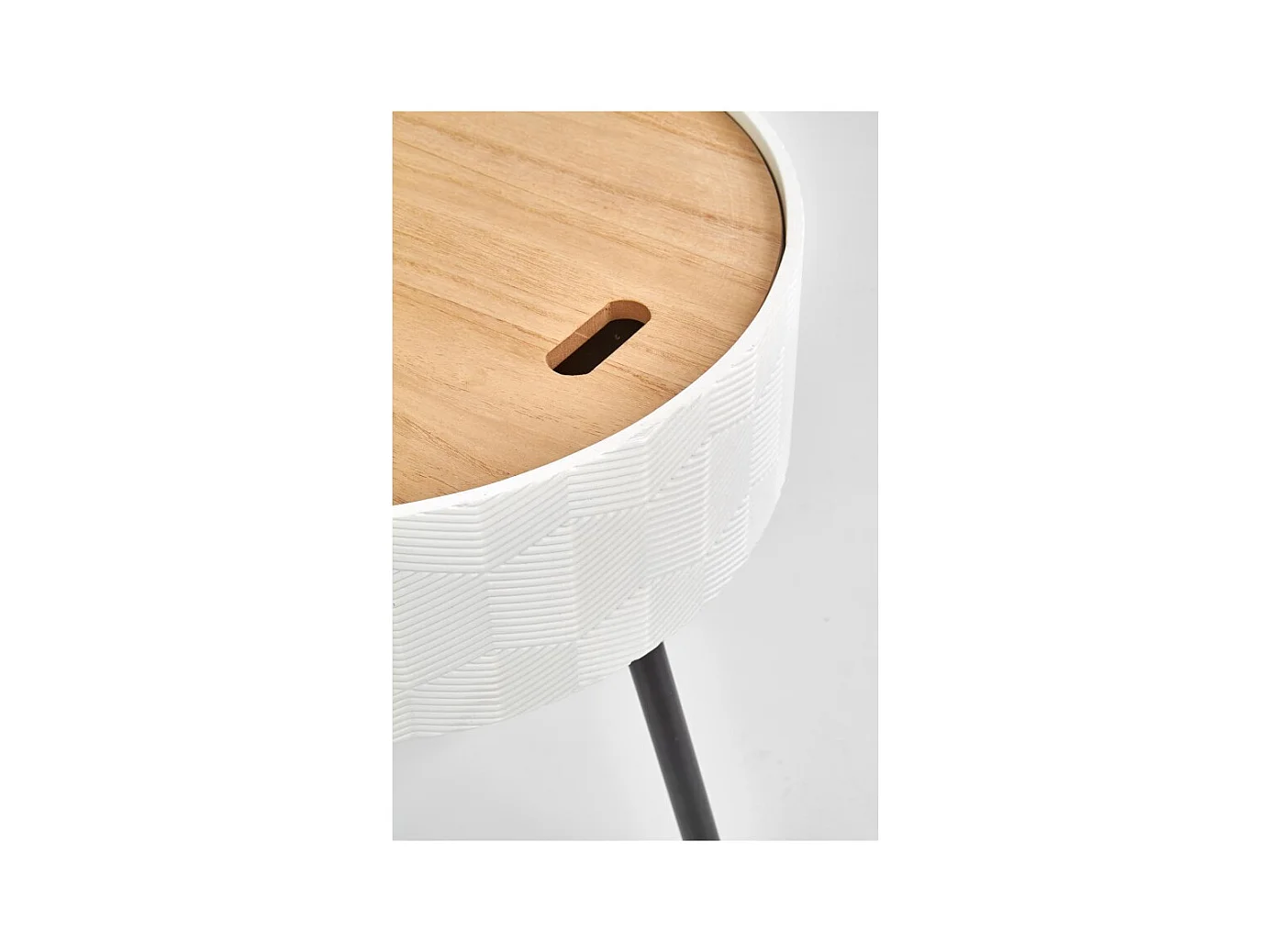 Tavolino Aura/MDF/Metallo/Bianco