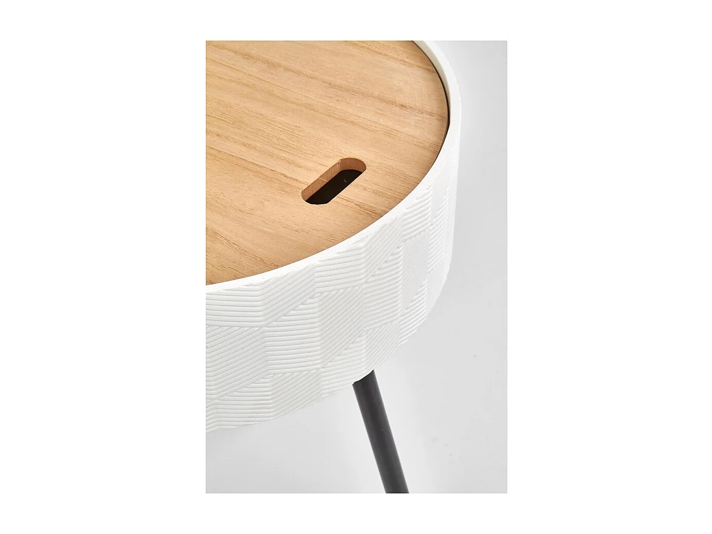 Beistelltisch Aura/MDF/Metall/Weiß