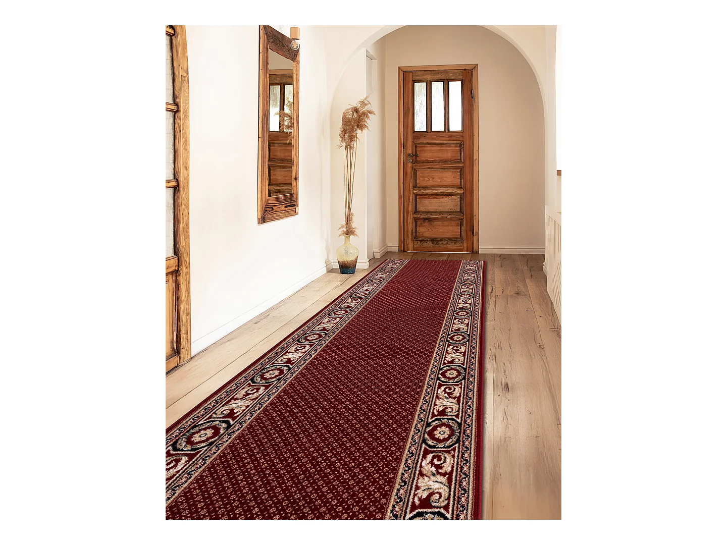 Tapis de course en laine NAIN Ornement 7500 51046 bordeaux / beige 100x950 cm