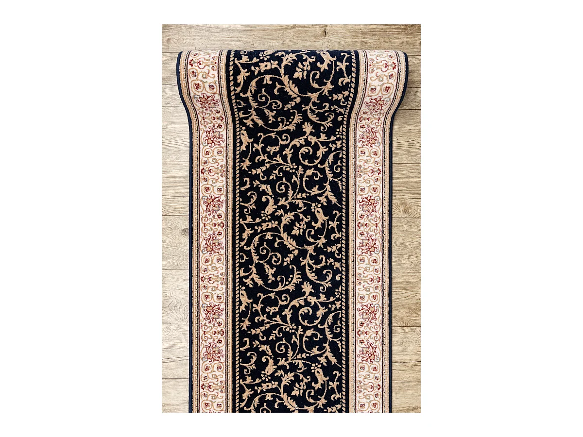Chodnik NAIN wełniany Ornament 2904 51011 beż / granat 80cm 80x300 cm