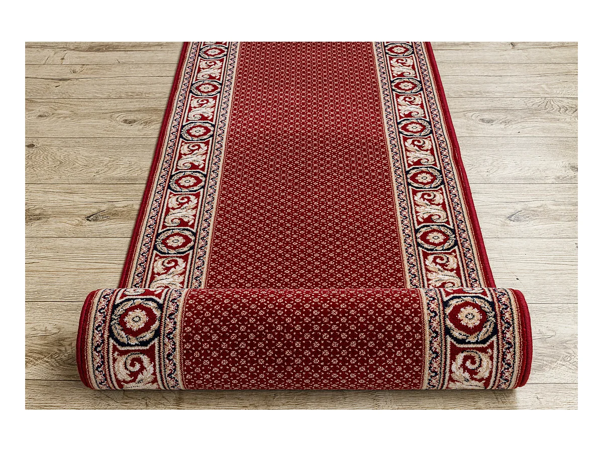 Chodnik NAIN wełniany Ornament 7500 51046 bordo / beż 80cm 80x1050 cm