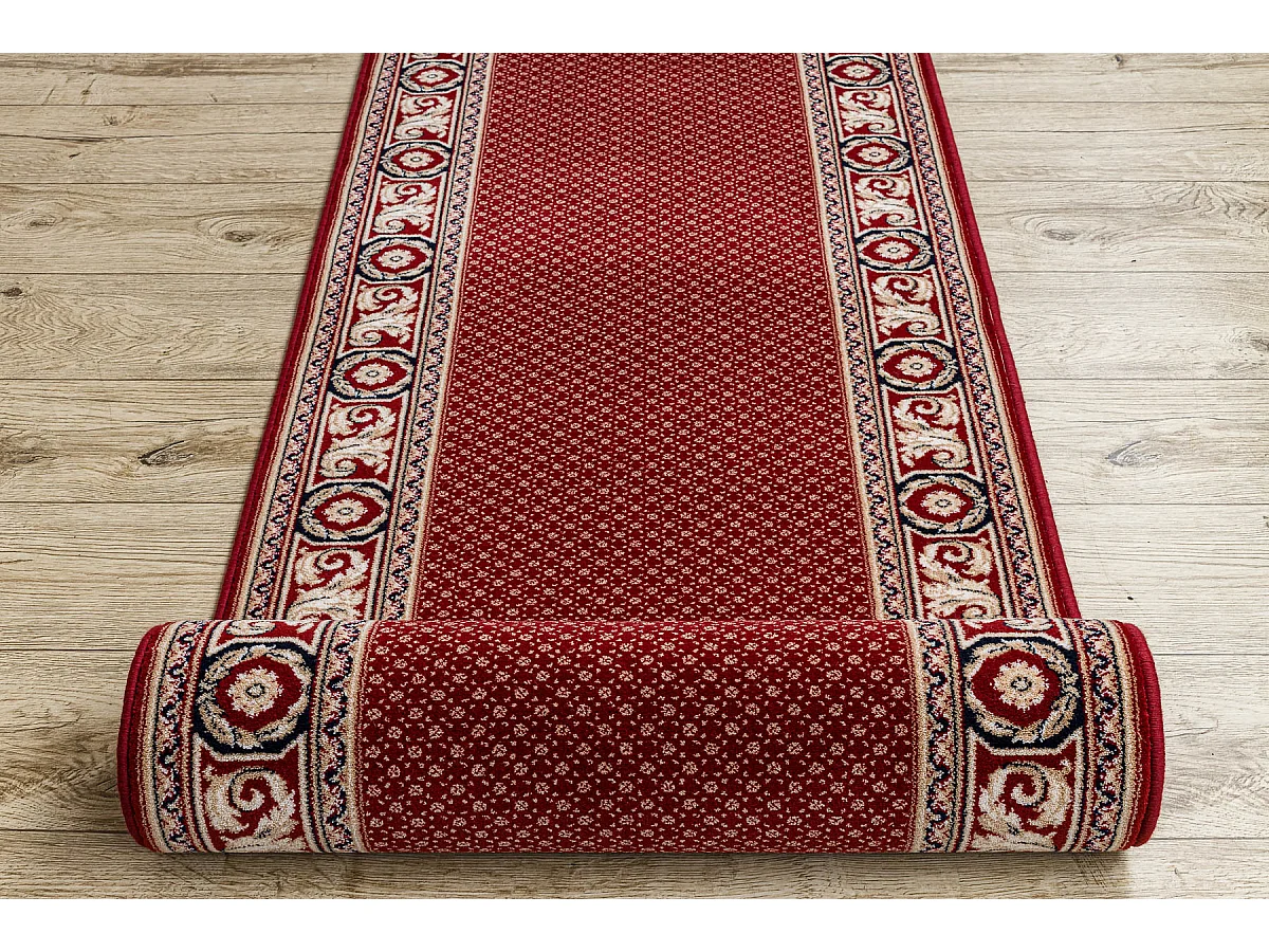 Tapis de course en laine NAIN Ornement 7500 51046 bordeaux / beige 80x1050 cm