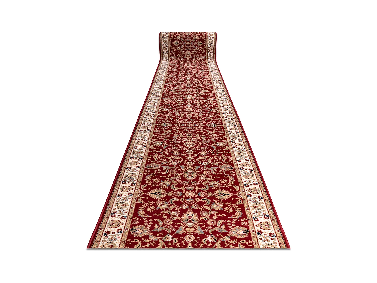 Tapis de course en laine NAIN Ornement, fleurs 144 51066 bordeaux / be 80x600 cm