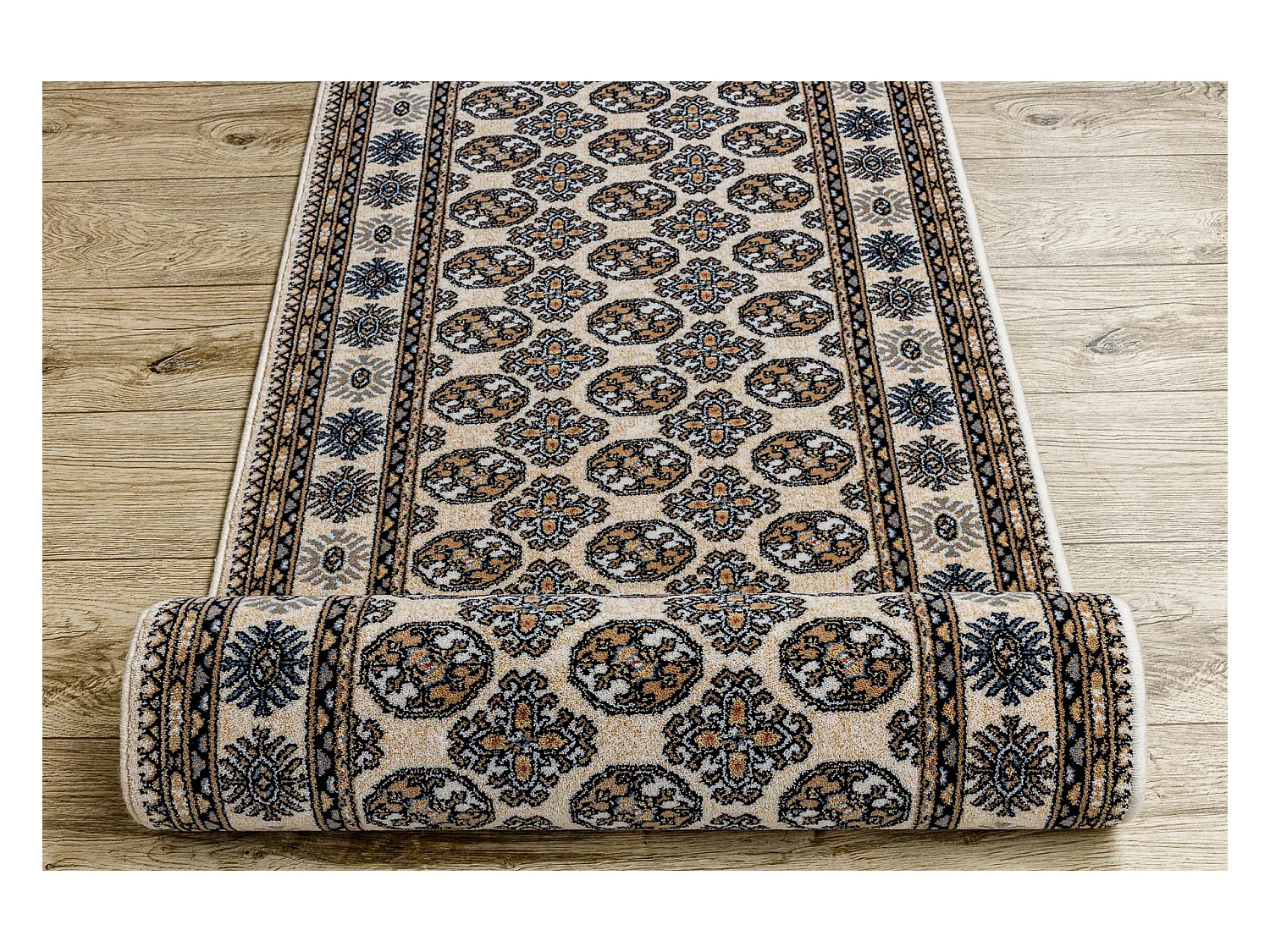 Chodnik NAIN wełniany Rozeta 6177 51033 beż / granat 80cm 80x200 cm