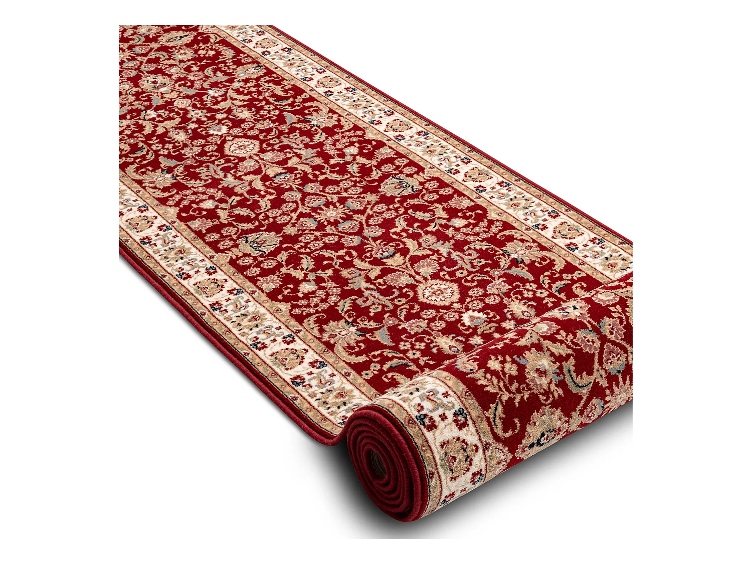 Tapis de course en laine NAIN Ornement, fleurs 144 51066 bordeaux / be 100x800 cm