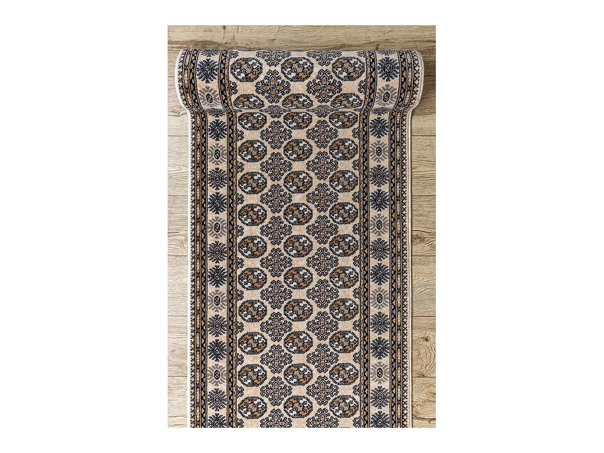 Corridore di lana NAIN Rosetta 6177 51033 beige / blu scuro 100x650 cm