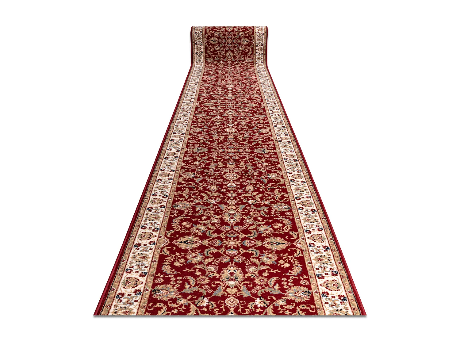 Tapis de course en laine NAIN Ornement, fleurs 144 51066 bordeaux / be 100x900 cm