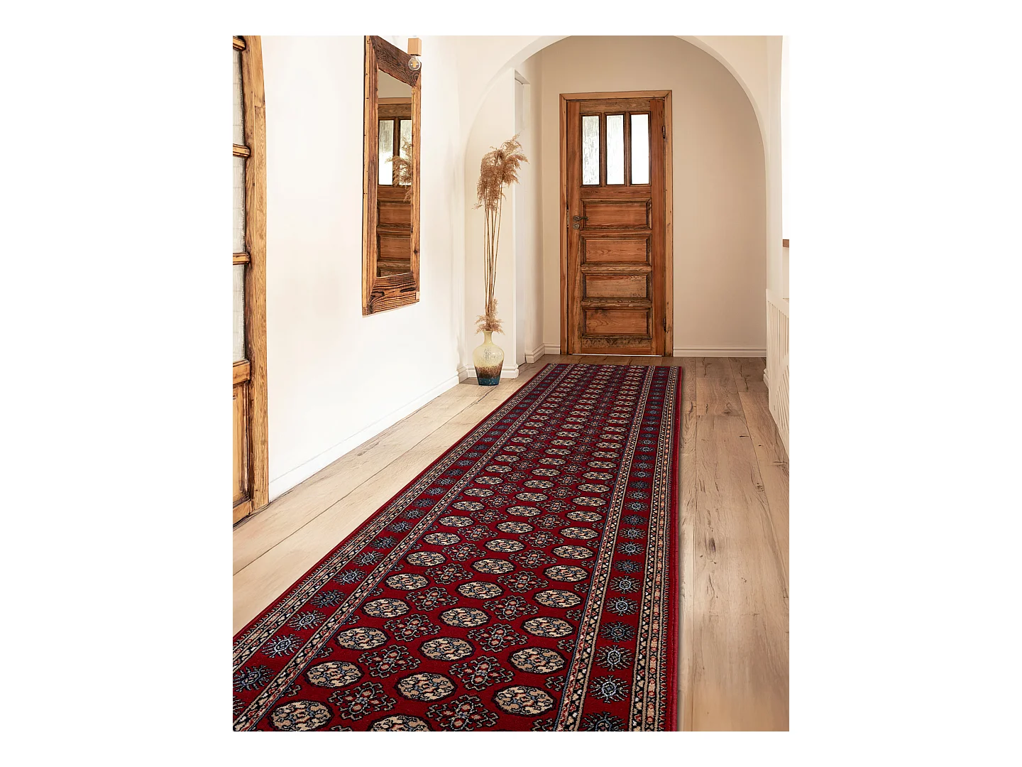 Tapis de course en laine NAIN Rosette 6177 51066 bordeaux / beige 100x150 cm