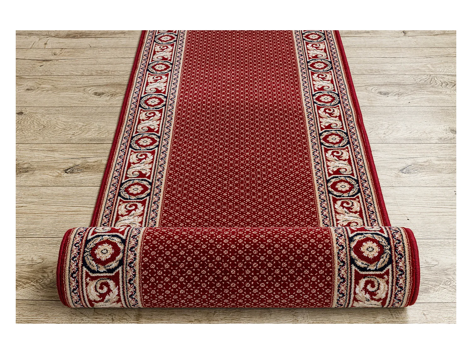 Tapis de course en laine NAIN Ornement 7500 51046 bordeaux / beige 100x500 cm