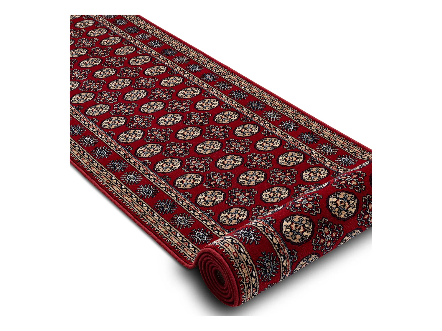 Tapis de course en laine NAIN Rosette 6177 51066 bordeaux / beige 100x250 cm