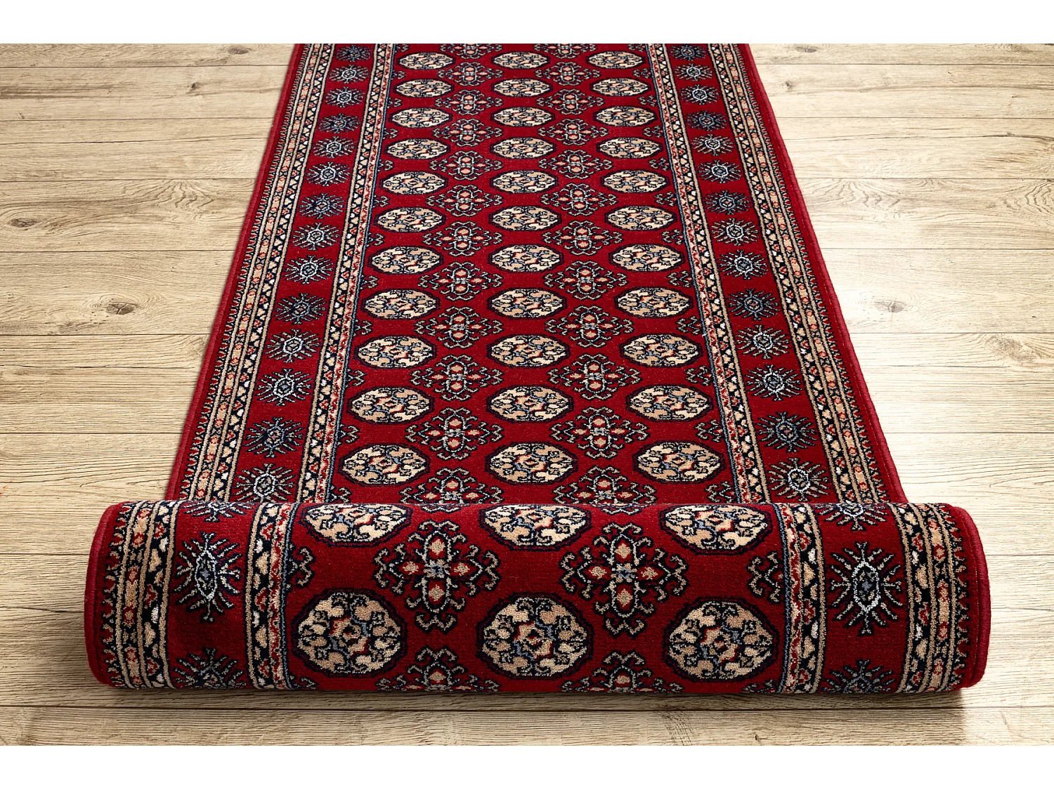 Tapis de course en laine NAIN Rosette 6177 51066 bordeaux / beige 80x150 cm
