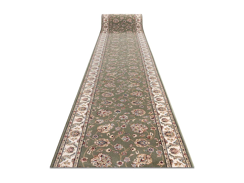 Corridore di lana NAIN Fiori 7338 51088 verde / beige 100x350 cm