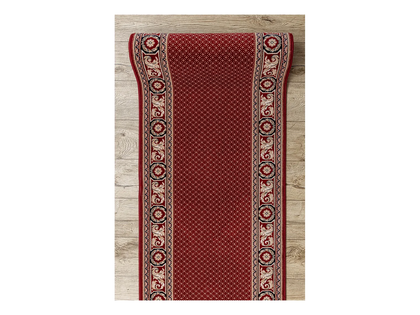 Tapis de course en laine NAIN Ornement 7500 51046 bordeaux / beige 100x650 cm