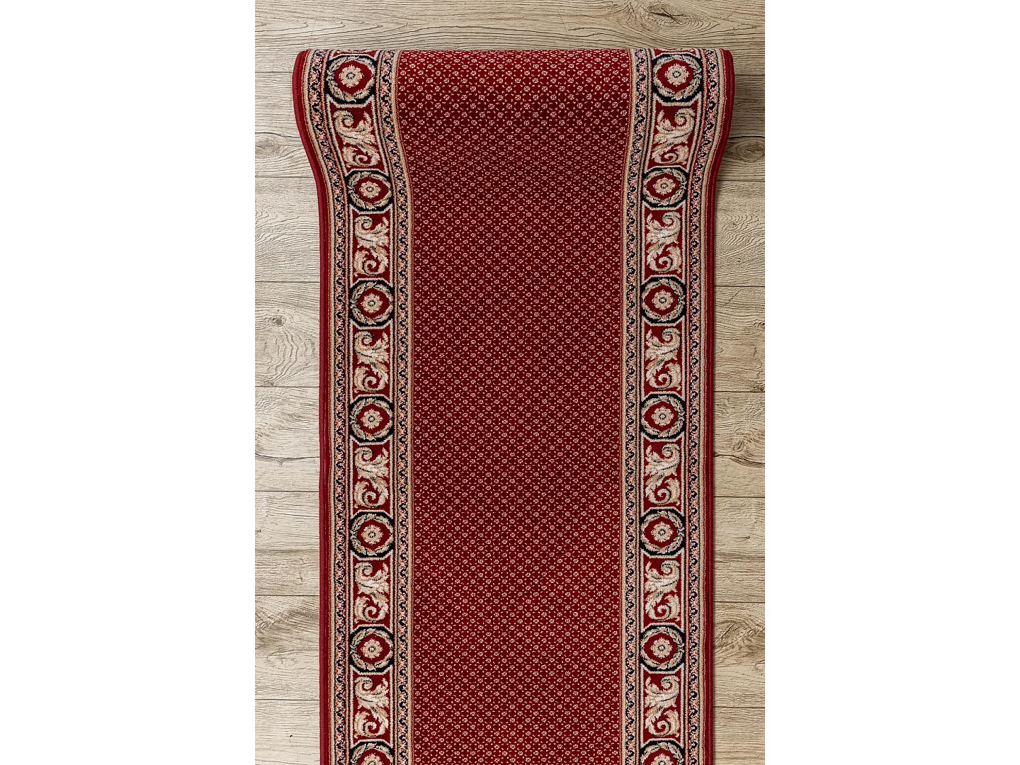 Tapis de course en laine NAIN Ornement 7500 51046 bordeaux / beige 100x650 cm