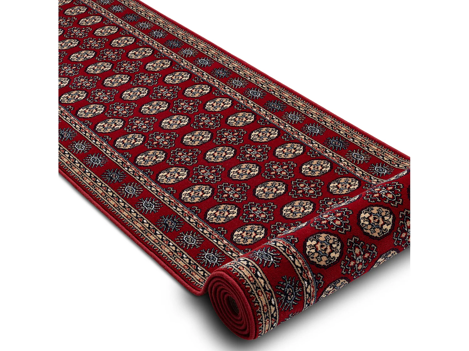 Tapis de course en laine NAIN Rosette 6177 51066 bordeaux / beige 80x700 cm