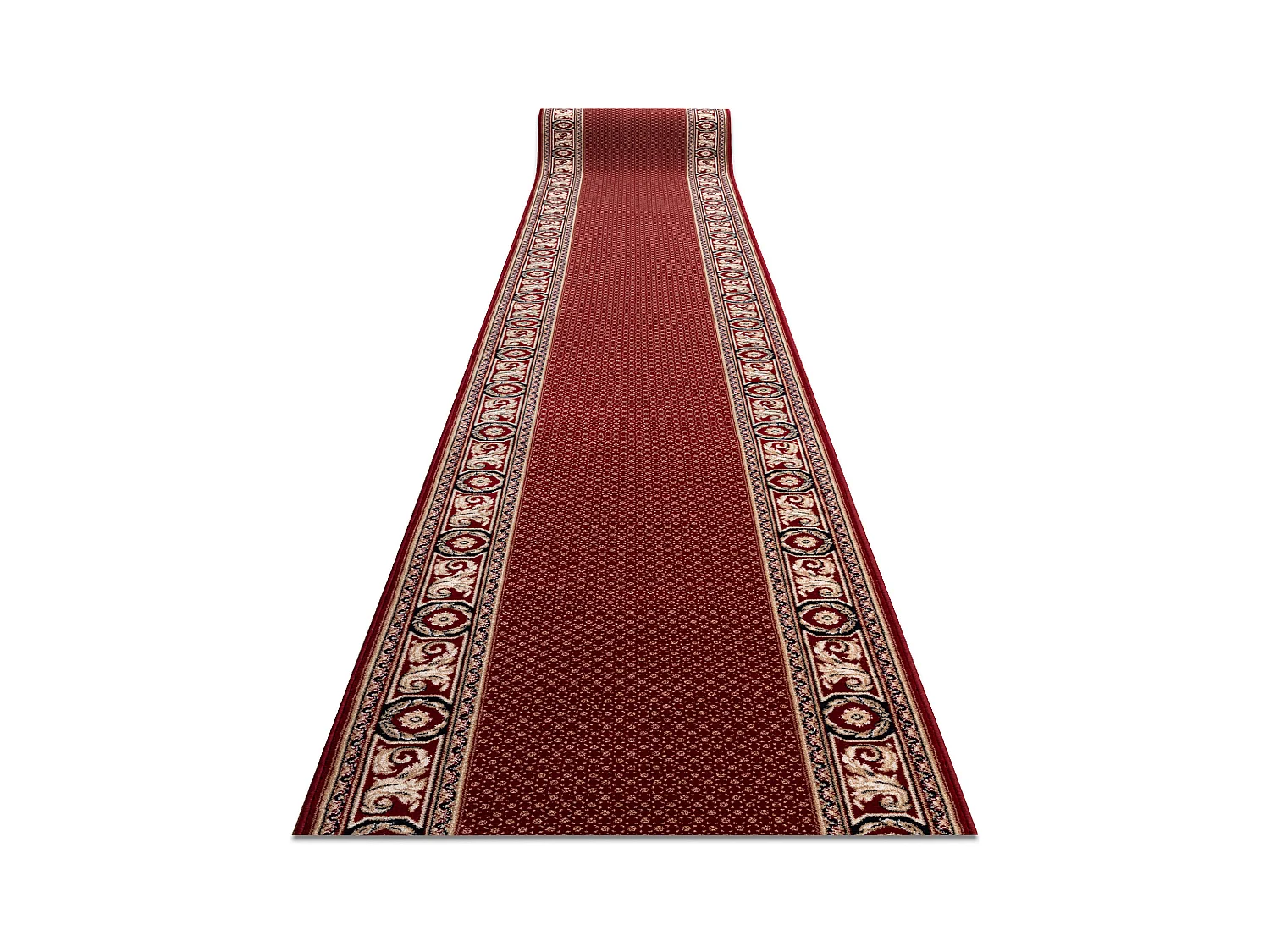 Tapis de course en laine NAIN Ornement 7500 51046 bordeaux / beige 100x1050 cm