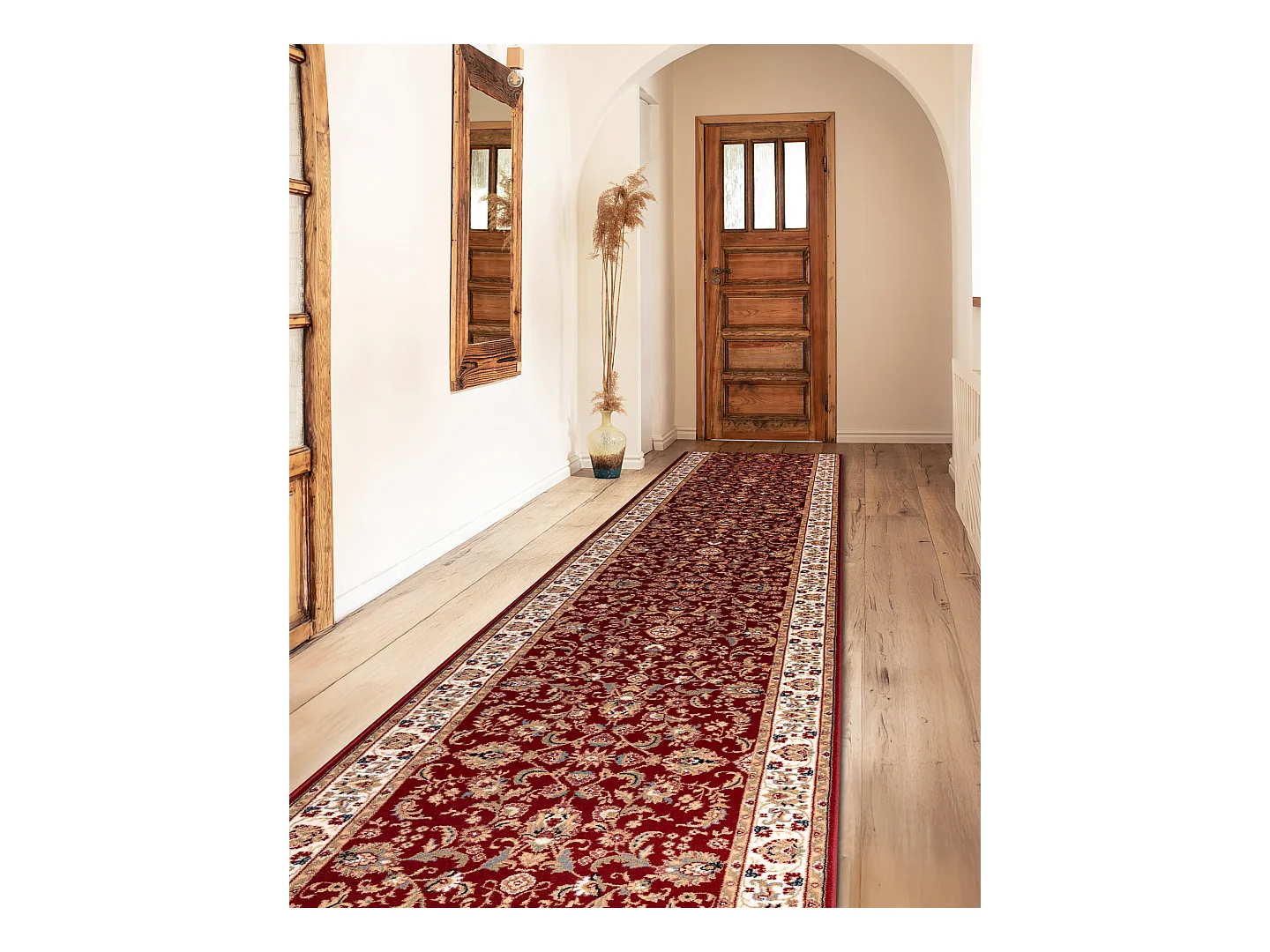 Tapis de course en laine NAIN Ornement, fleurs 144 51066 bordeaux / be 100x1000 cm