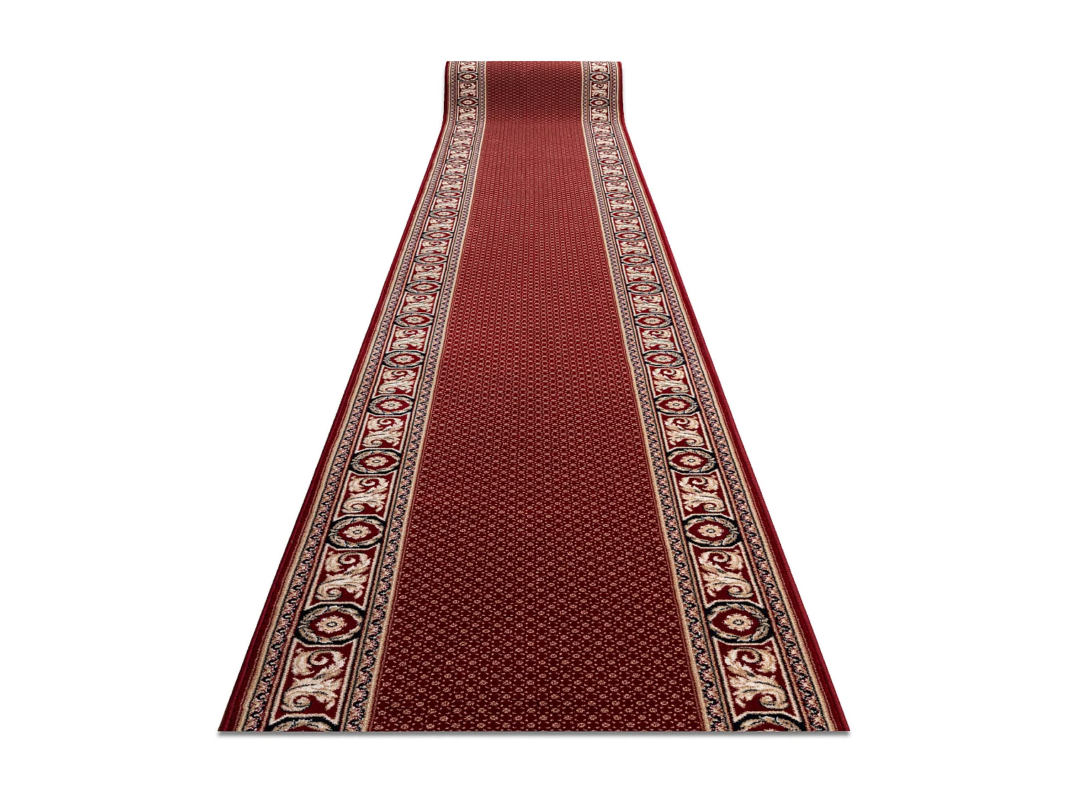 Wollen vloerbekleding NAIN Ornament 7500 51046 kastanjebruin / beige 80x1350 cm