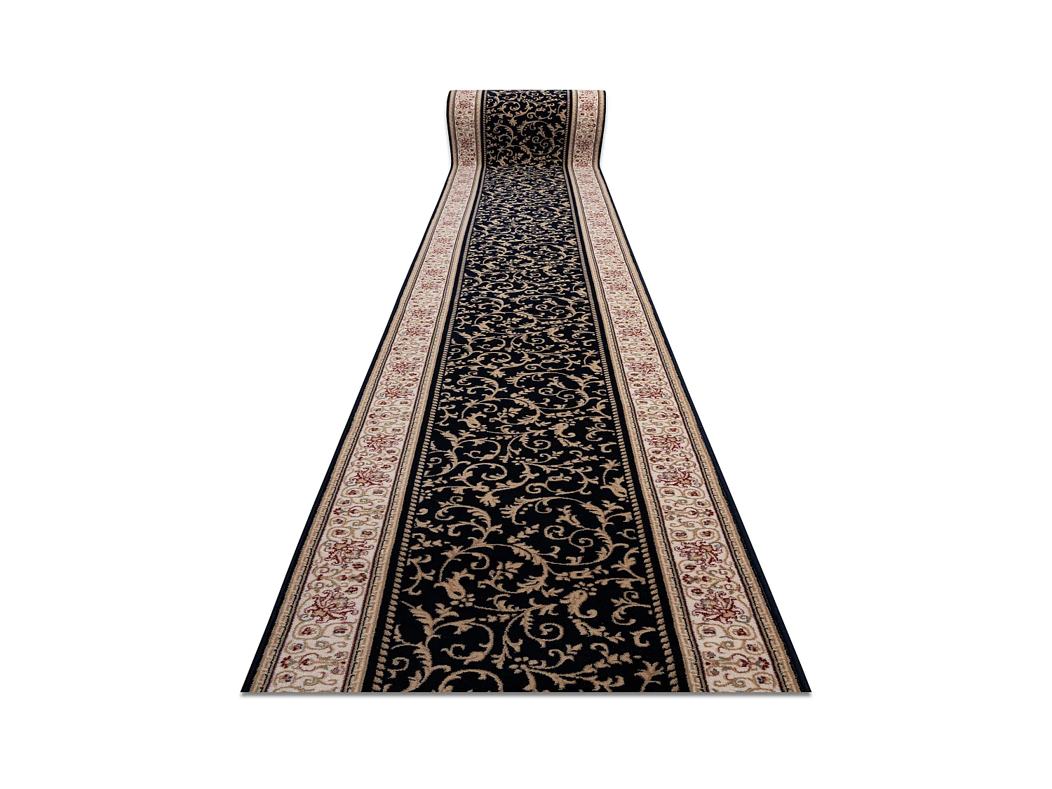 Tapis de course en laine NAIN Ornement 2904 51011 beige / bleu foncé 80x750 cm