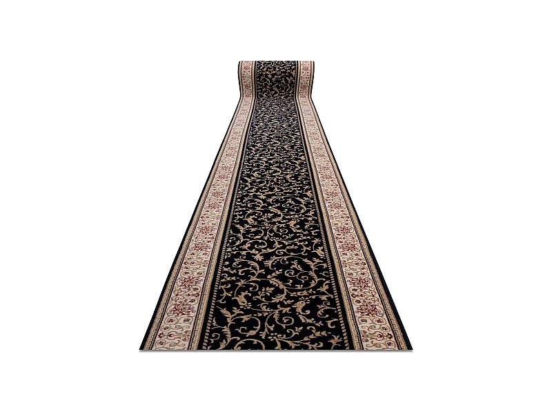 Tapis de course en laine NAIN Ornement 2904 51011 beige / bleu foncé 100x200 cm