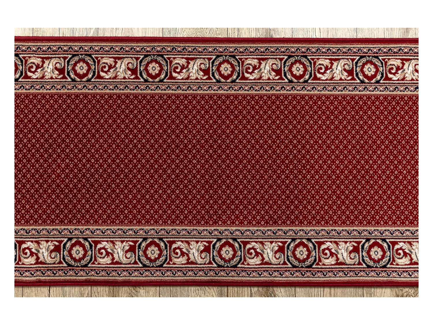 Tapis de course en laine NAIN Ornement 7500 51046 bordeaux / beige 100x1100 cm