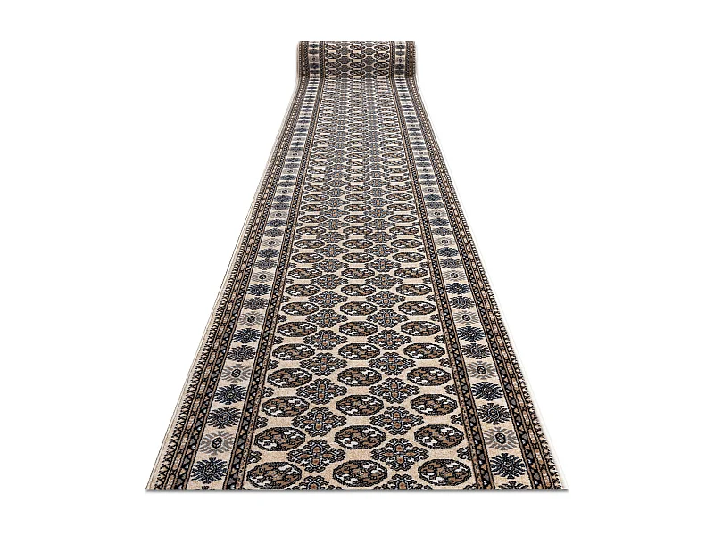 Chodnik NAIN wełniany Rozeta 6177 51033 beż / granat 100cm 100x350 cm