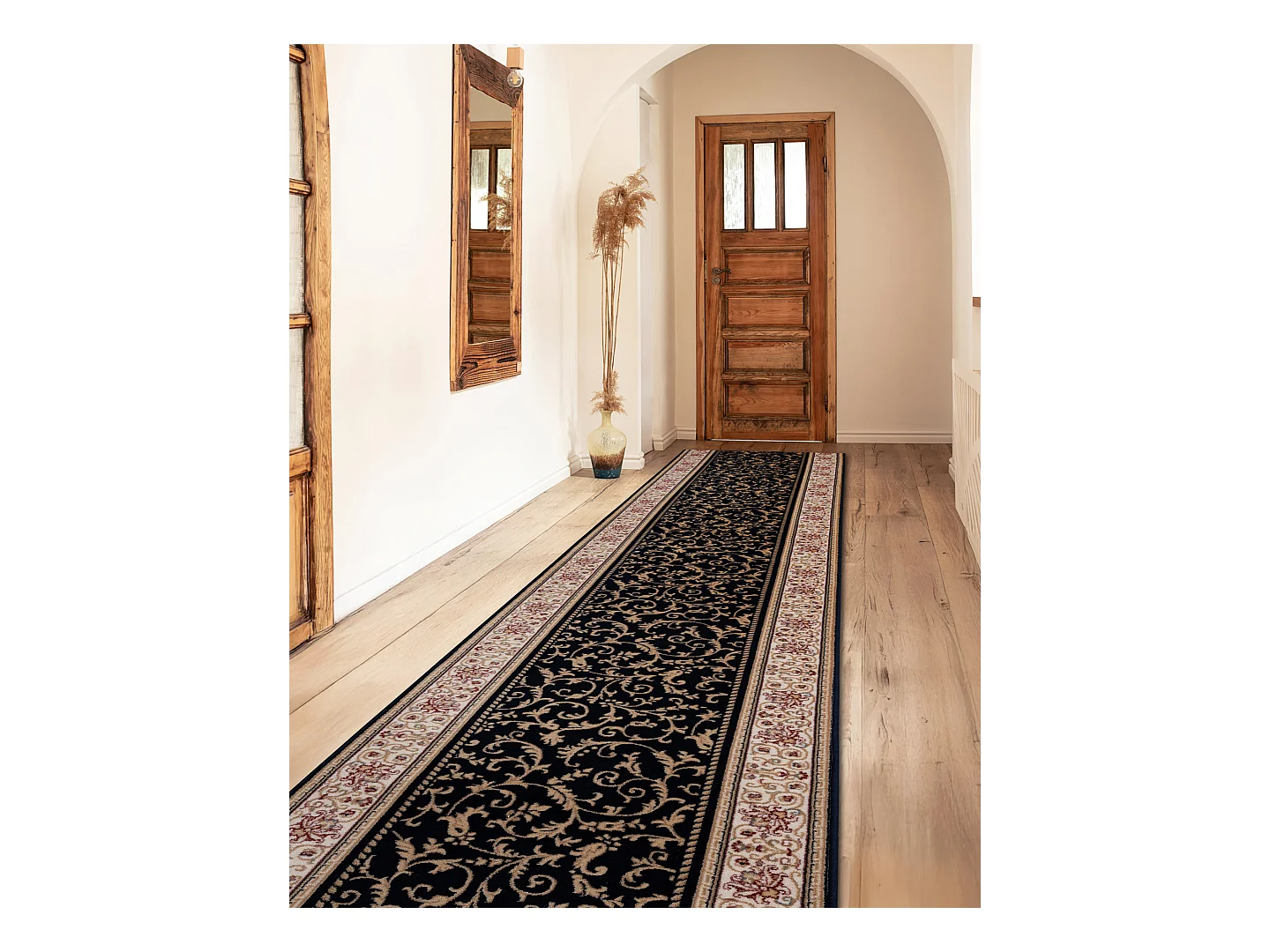 Tapis de course en laine NAIN Ornement 2904 51011 beige / bleu foncé 100x650 cm