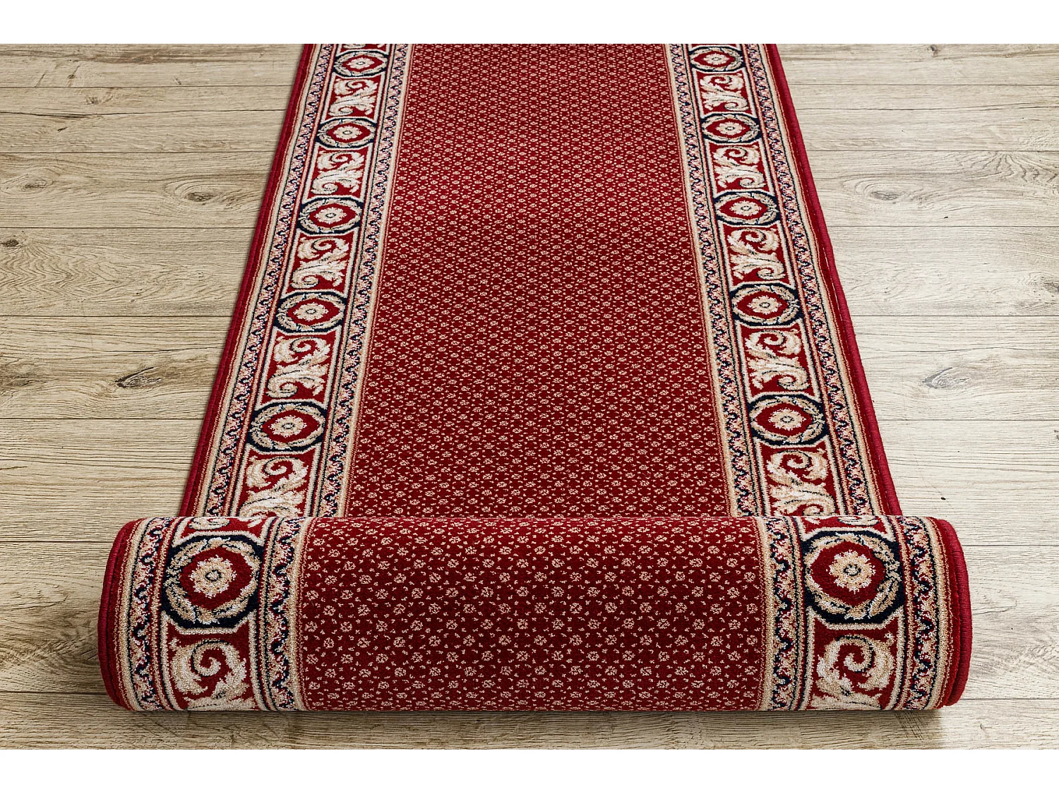 Chodnik NAIN wełniany Ornament 7500 51046 bordo / beż 80cm 80x750 cm