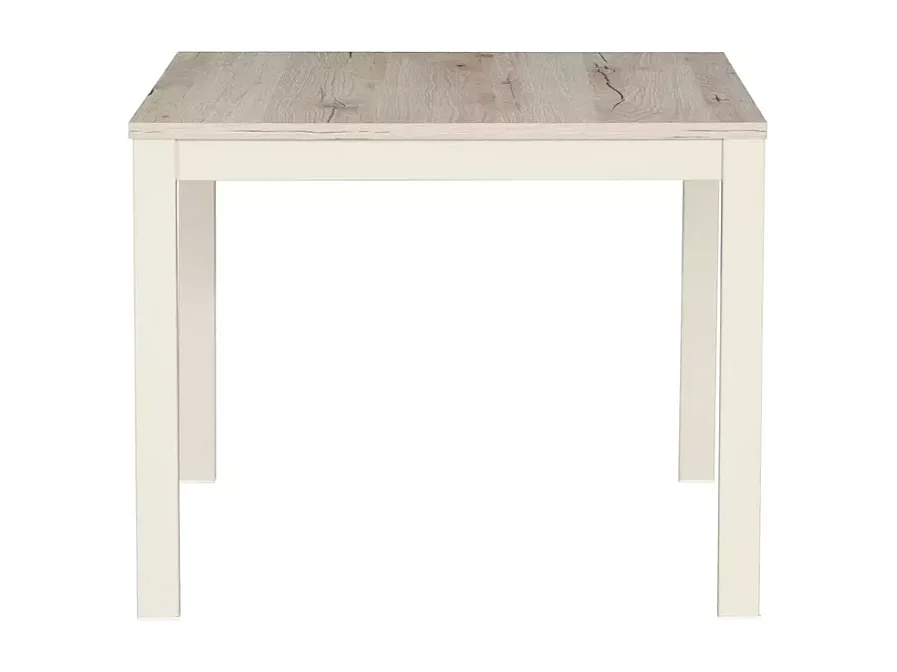 Table basse carrée chêne et blanc cassé de 60 cm SELI