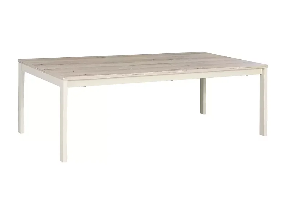 Table basse rectangulaire chêne et blanc cassé de 120 cm SELI
