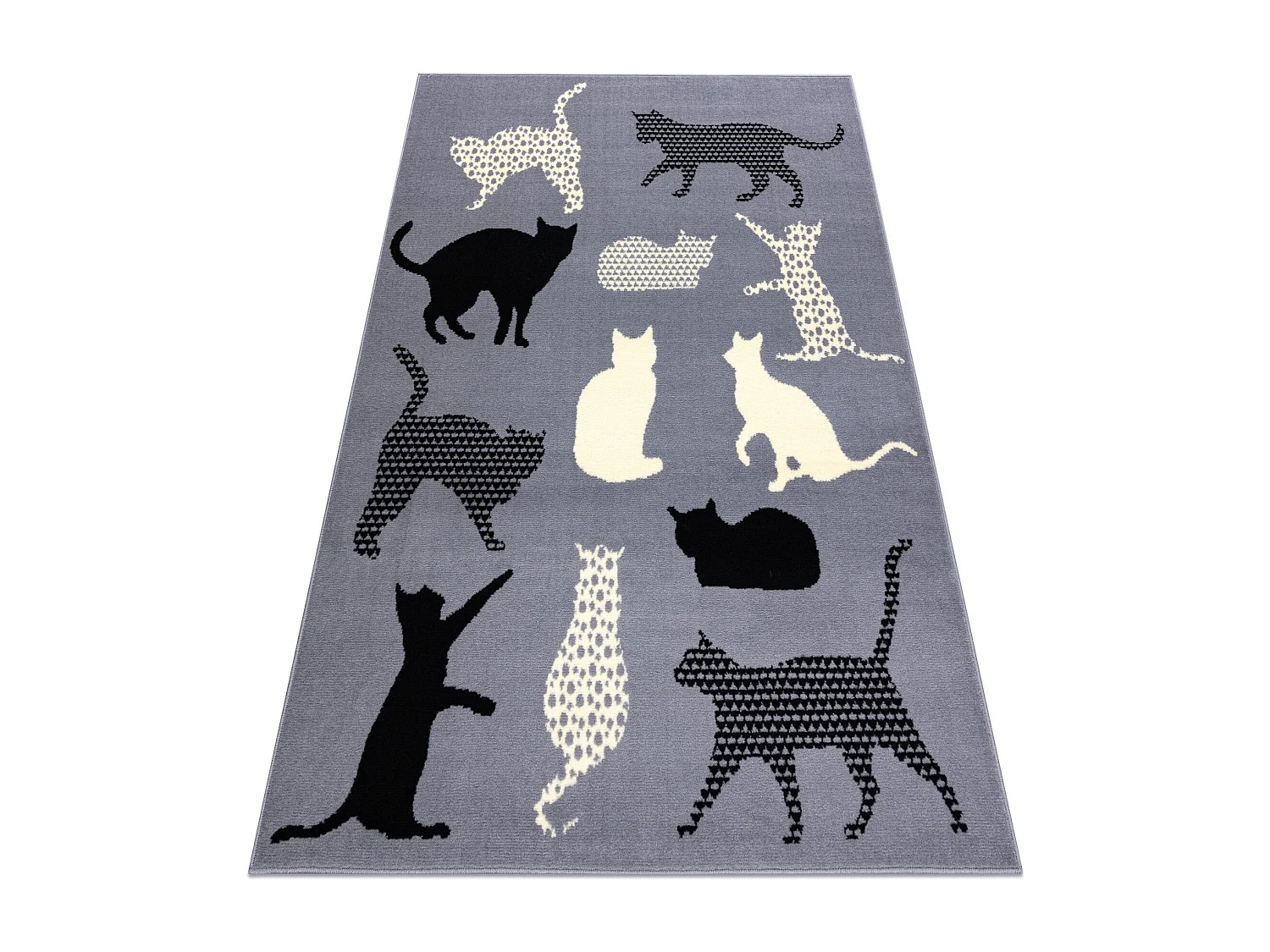 Tapete BCF FLASH Cats 3996 - Gatos, gatinhos cinzento 120x160 cm