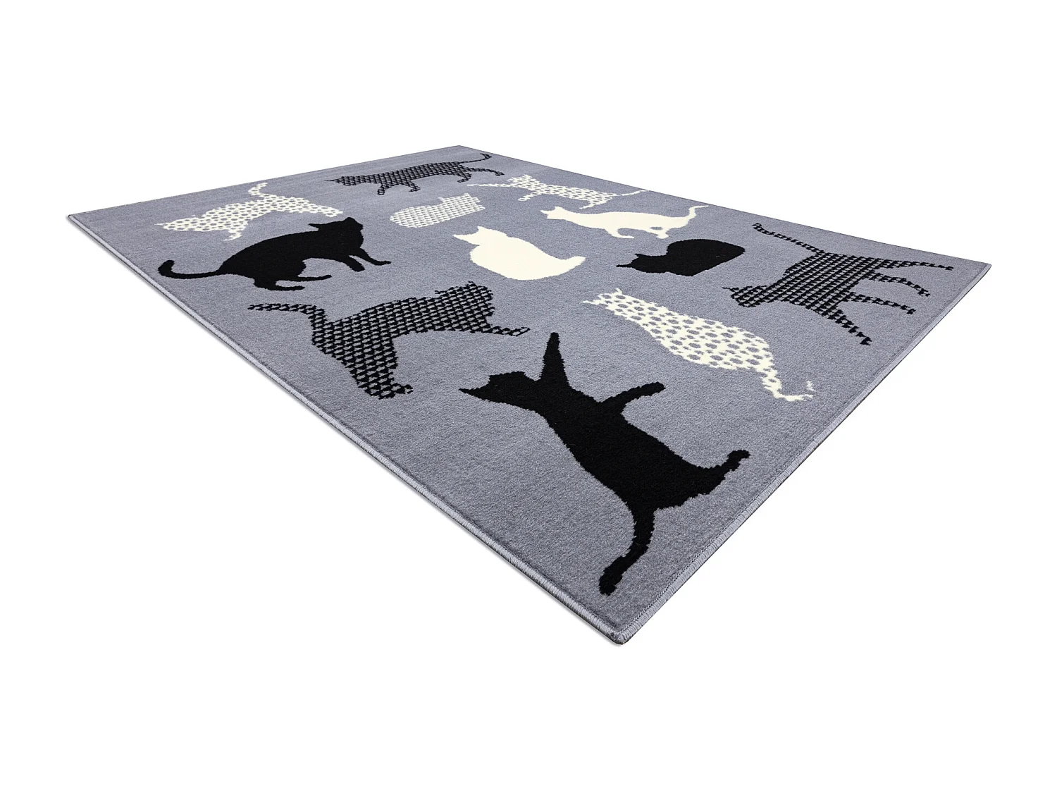 Tapete BCF FLASH Cats 3996 - Gatos, gatinhos cinzento 120x160 cm