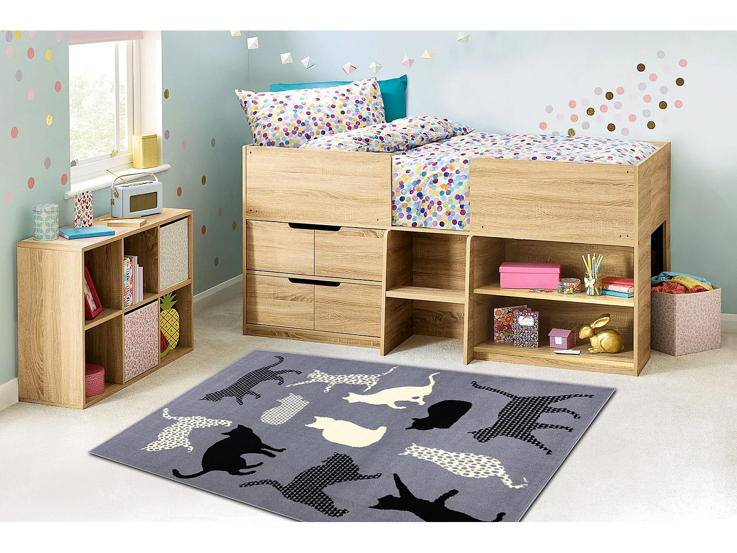 Tapete BCF FLASH Cats 3996 - Gatos, gatinhos cinzento 120x160 cm