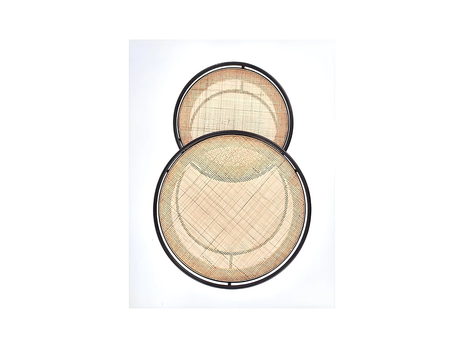 Tavolino da caffè Manado-Set/MDF/Metallo/Marrone&Nero