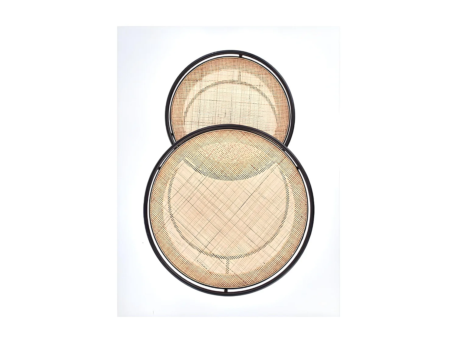 Tavolino da caffè Manado-Set/MDF/Metallo/Marrone&Nero