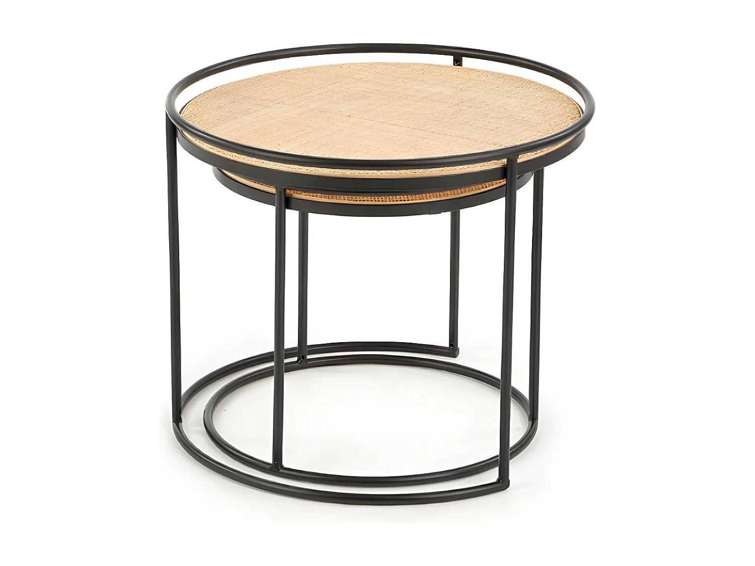 Tavolino da caffè Manado-Set/MDF/Metallo/Marrone&Nero