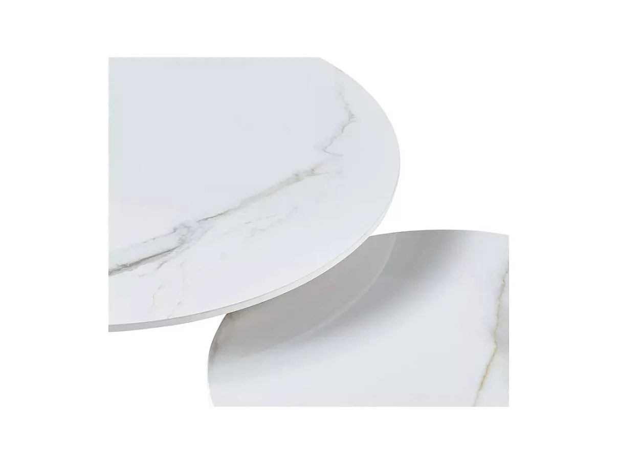 Tavolino Gemini-Set/MDF/Metallo/Bianco