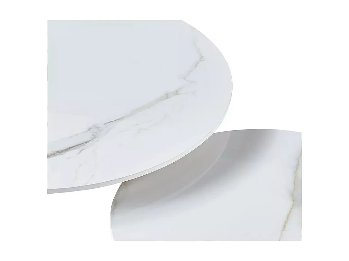 Tavolino Gemini-Set/MDF/Metallo/Bianco