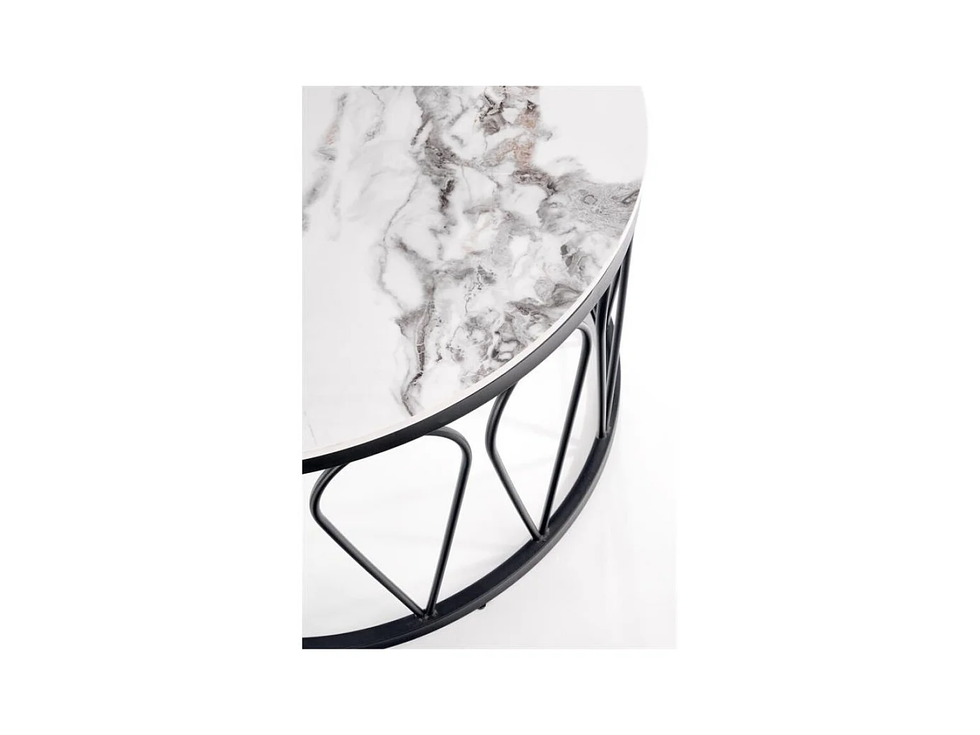 Tavolino Formosa-Set/MDF/Metallo/Bianco e Nero