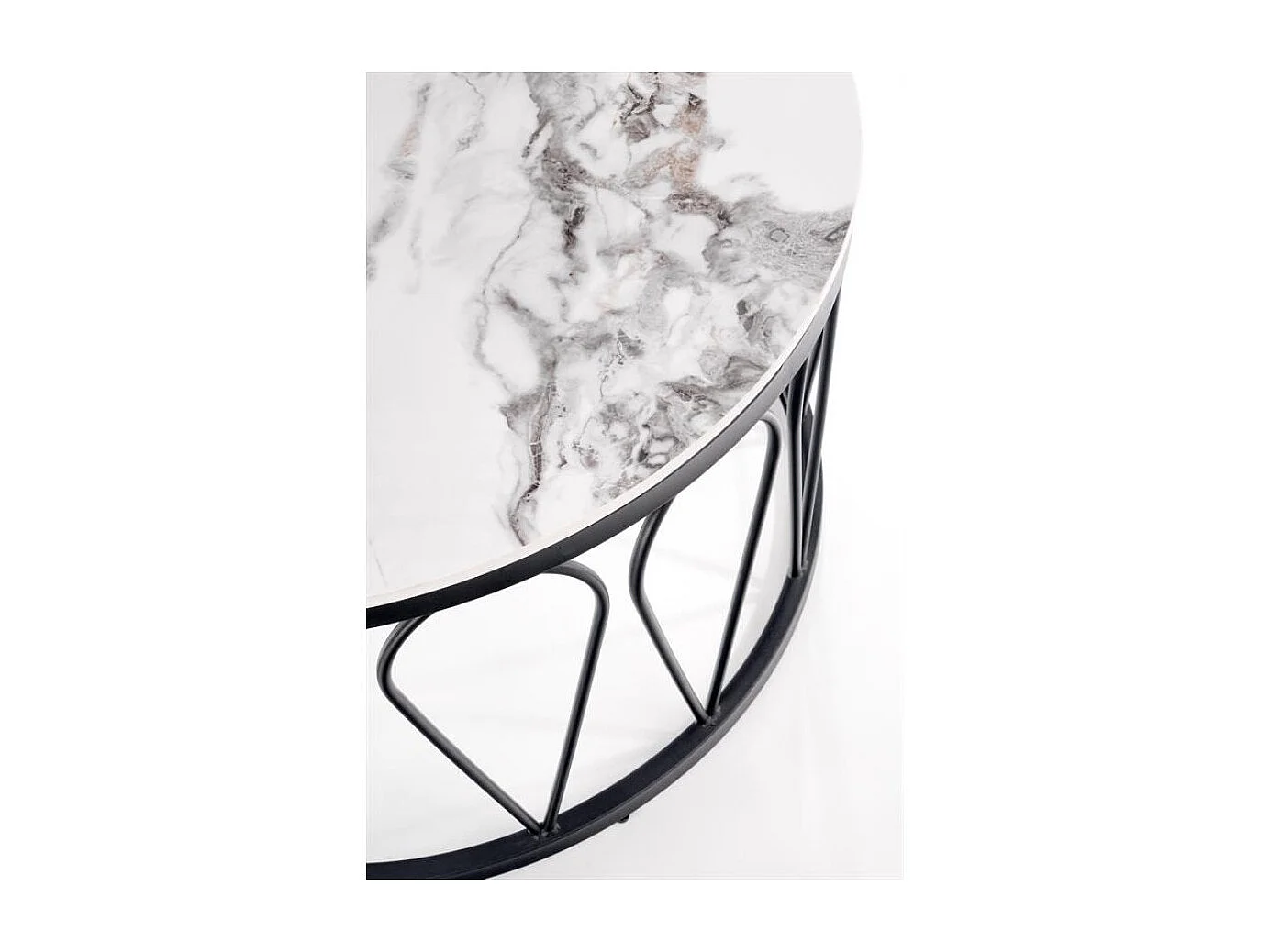 Tavolino Formosa-Set/MDF/Metallo/Bianco e Nero