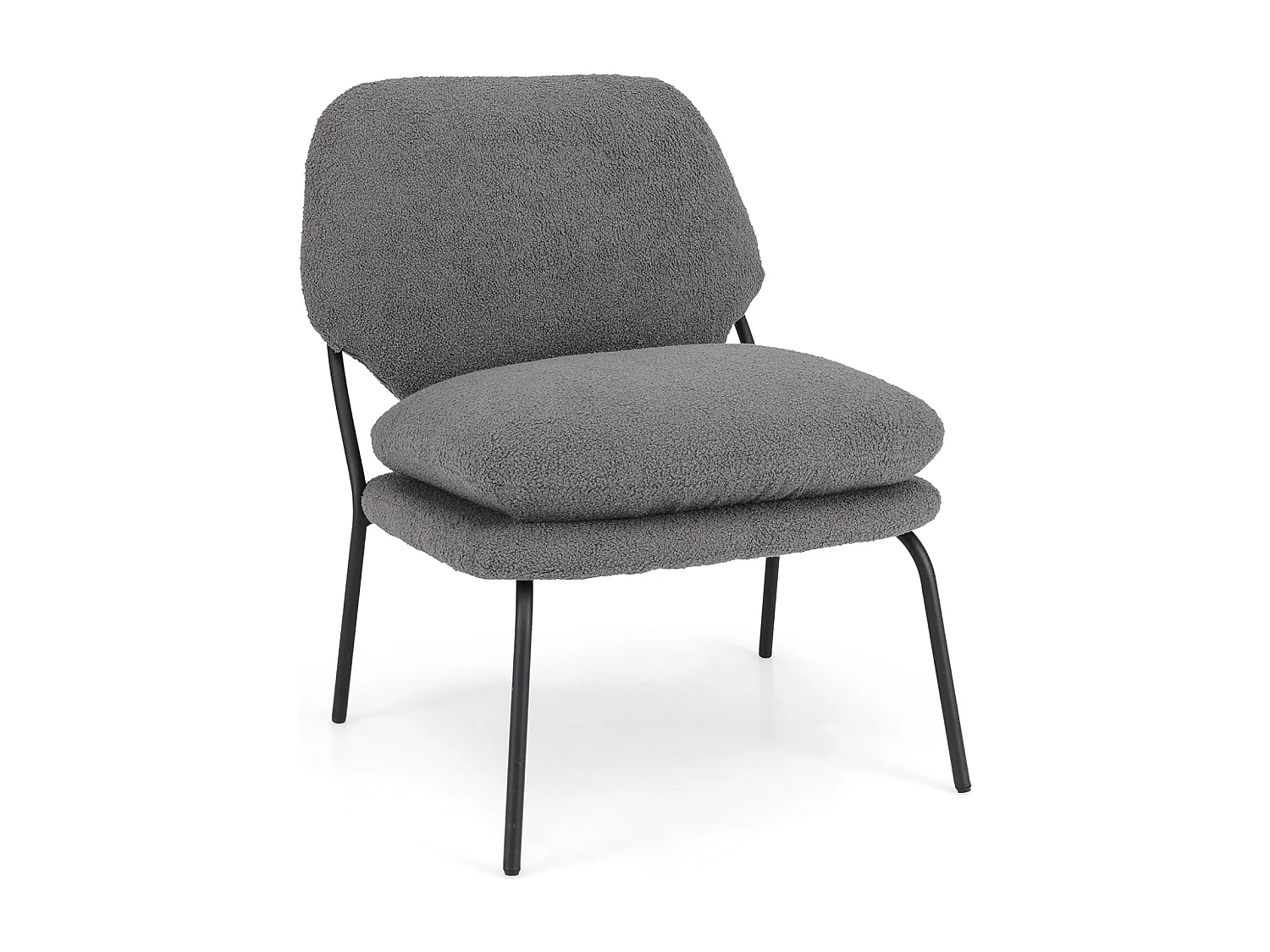 Eetkamerstoel, accentstoel met overtrek van teddyfleece, hoge rug, gestoffeerde stoel, zithoogte 48 cm, woonkamerstoel, keukenstoel, tot 145 kg belastbaarVH34542