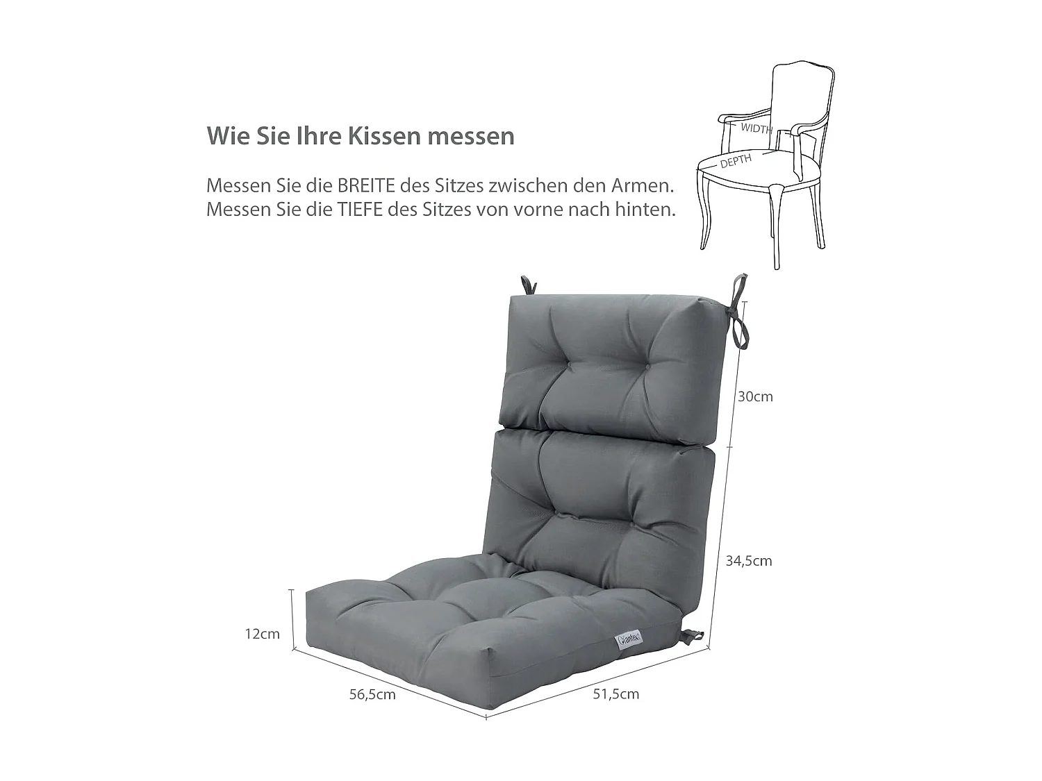 2-in-1 kussens voor stoel,vloerstoelzitkussen,bekleding met hoge verstelbare rugleuning en banden, vloerstoelkussen,zitkussen,binnen en buiten TI89438