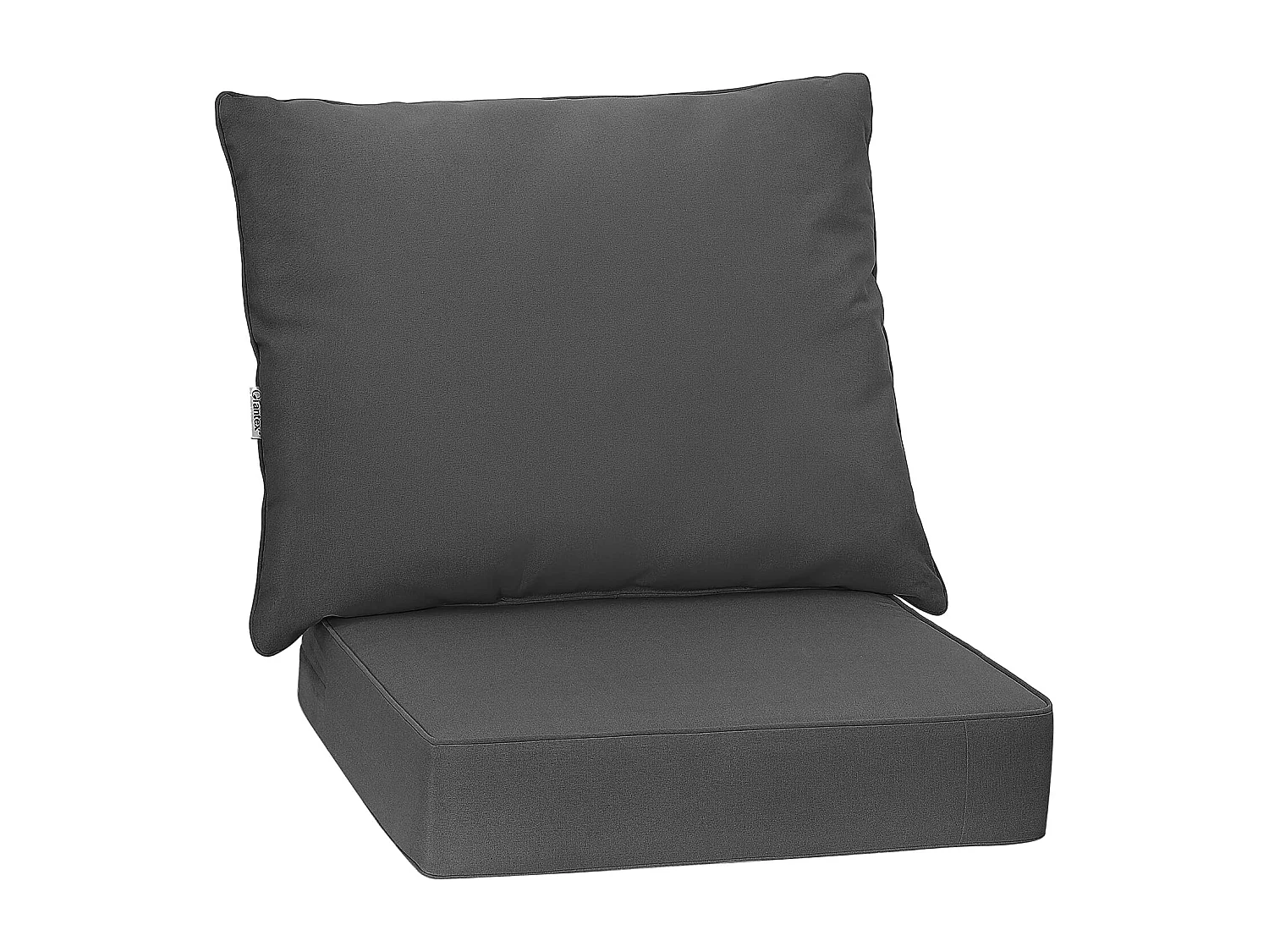 Set van 2 zitkussens voor tuinstoel, zitkussen en rugkussen,stoelkussen met antislip touwriemen en afneembaar overtrek,binnen en buiten,grijs TI89457