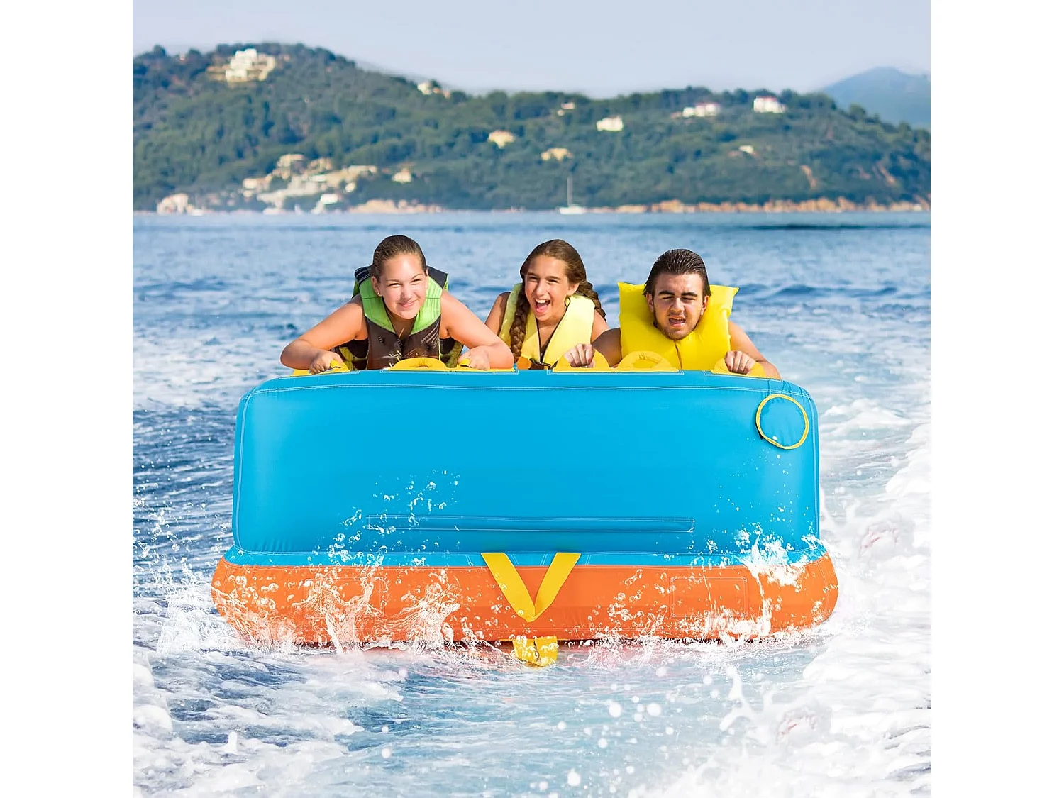 Funtube voor 3 personen, towable tube om op te zitten en te knielen, voor boot