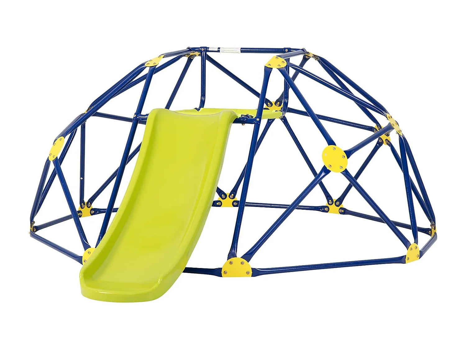 Klimkkoepel met glijbaan, klimrek in koepelvorm met stoffen platform, outdoor en indoor speelplaats voor 3-10 jaar, ideaal voor gymzaal,tuinZB32981